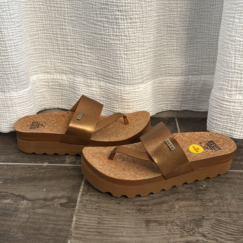 Reef Sol Hi bronze platform sandals